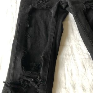 FashionNova Wide-Open Thigh Black Jeans
